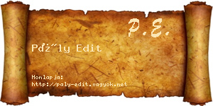 Pály Edit névjegykártya